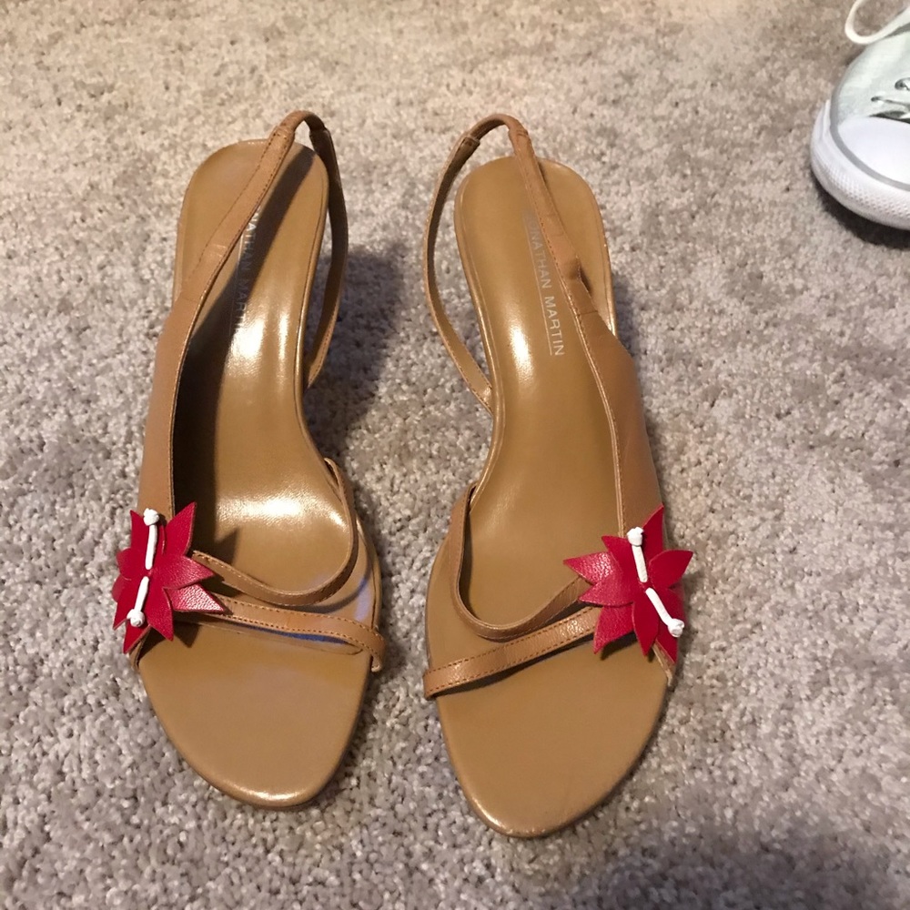 Jonathan Martin heels with red flower